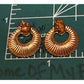 Vintage Simply Whispers RR Gold Tone Ribbed Hoop Door Knocker Pierced Earrings