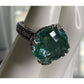 Judith Ripka Sterling Silver Green Spinel Gemstone Statement Ring Size 7.5