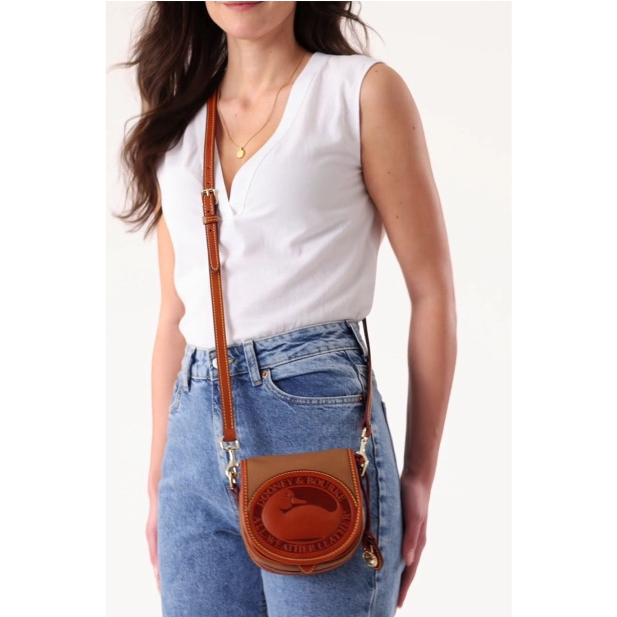 Vintage BNWT All Weather Leather Dooney & Bourke Duck Crossbody Bag Purse