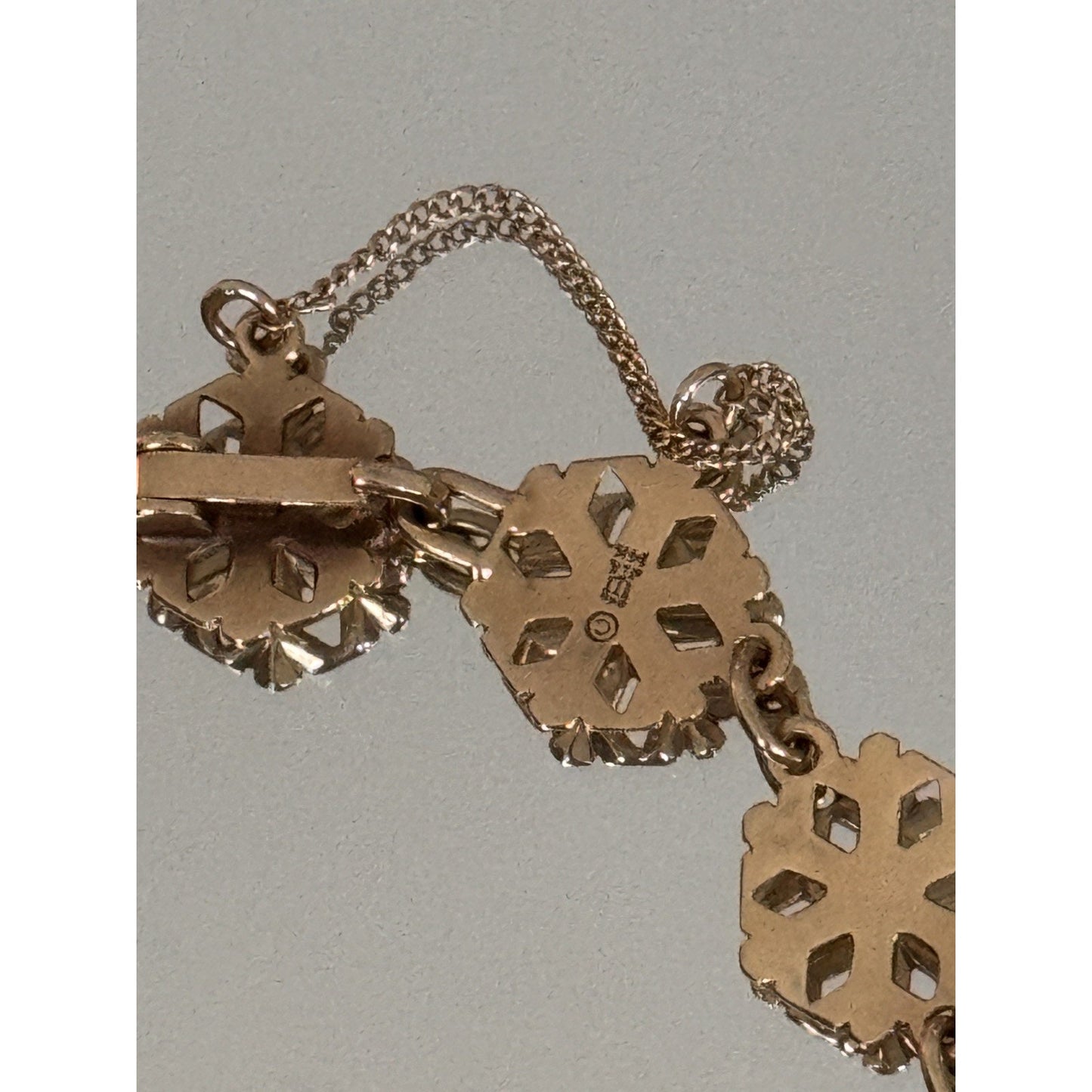 Pre Owned Retired ULTRA RARE James Avery 14K Crystalline Snowflake Bracelet 8” 18gr - 1984