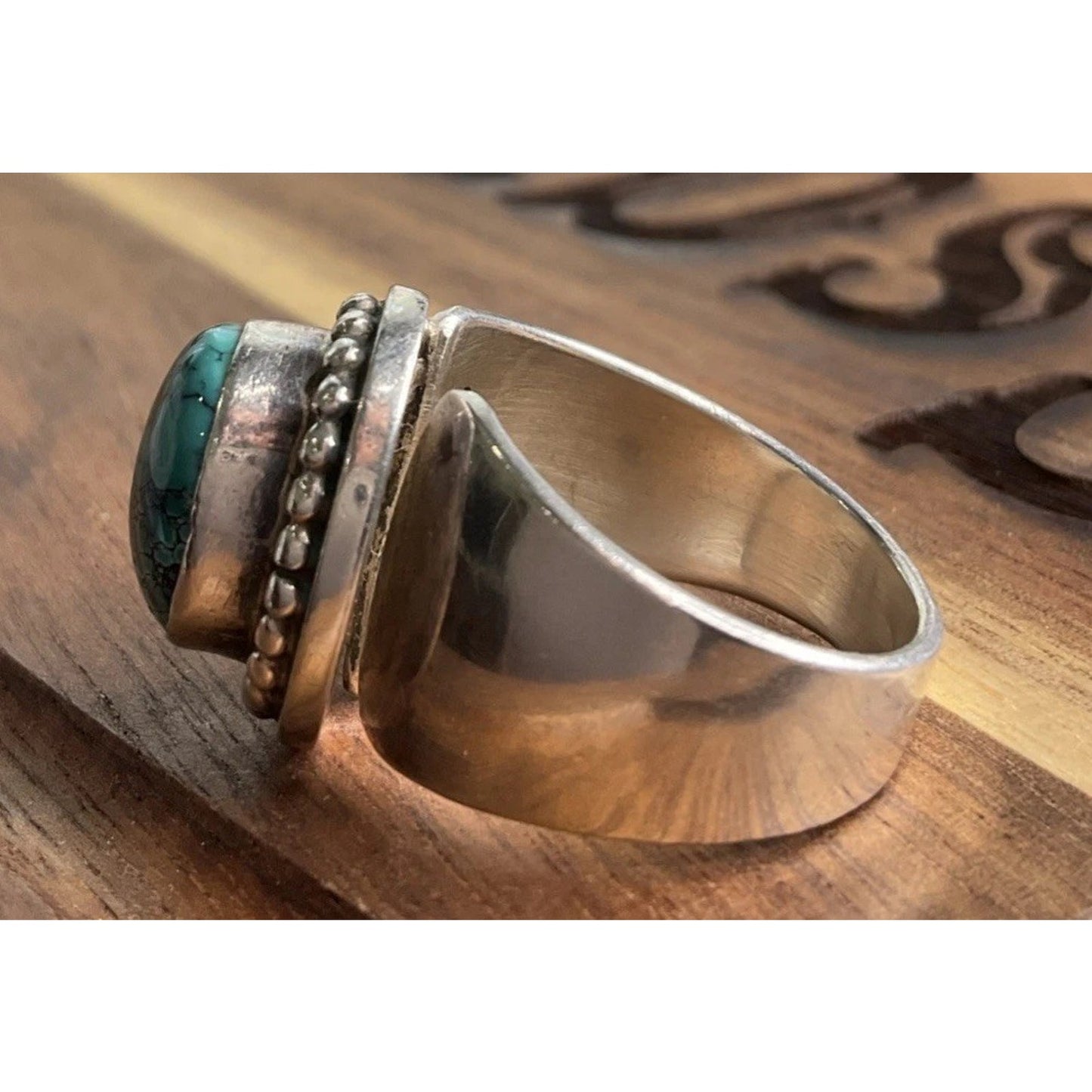 Juan William Sterling Silver Turquoise Ring Size 7.5 Southwestern
