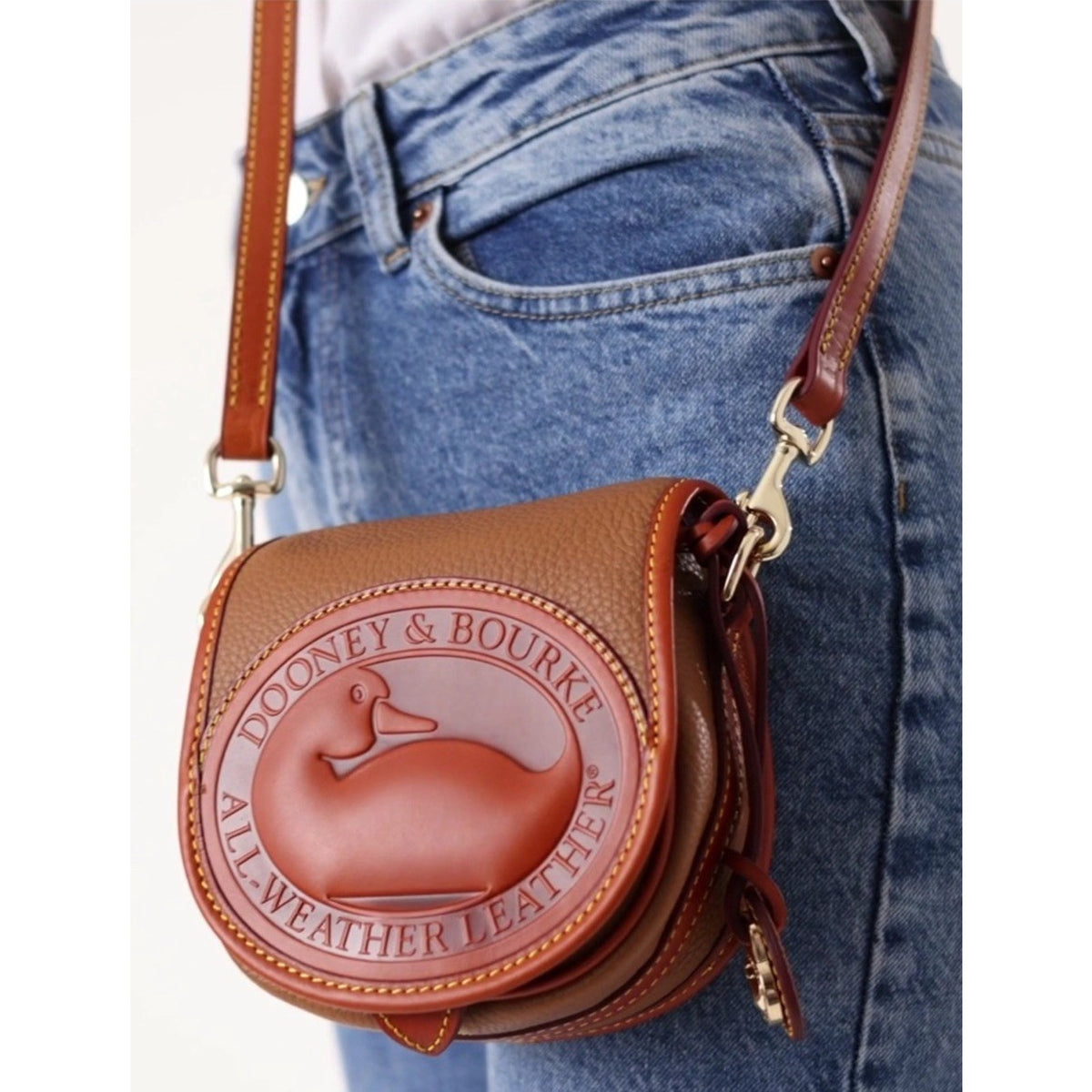 Vintage BNWT All Weather Leather Dooney & Bourke Duck Crossbody Bag Purse