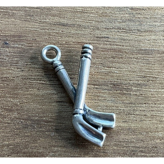 925 Sterling Silver Hockey Sticks Charm
