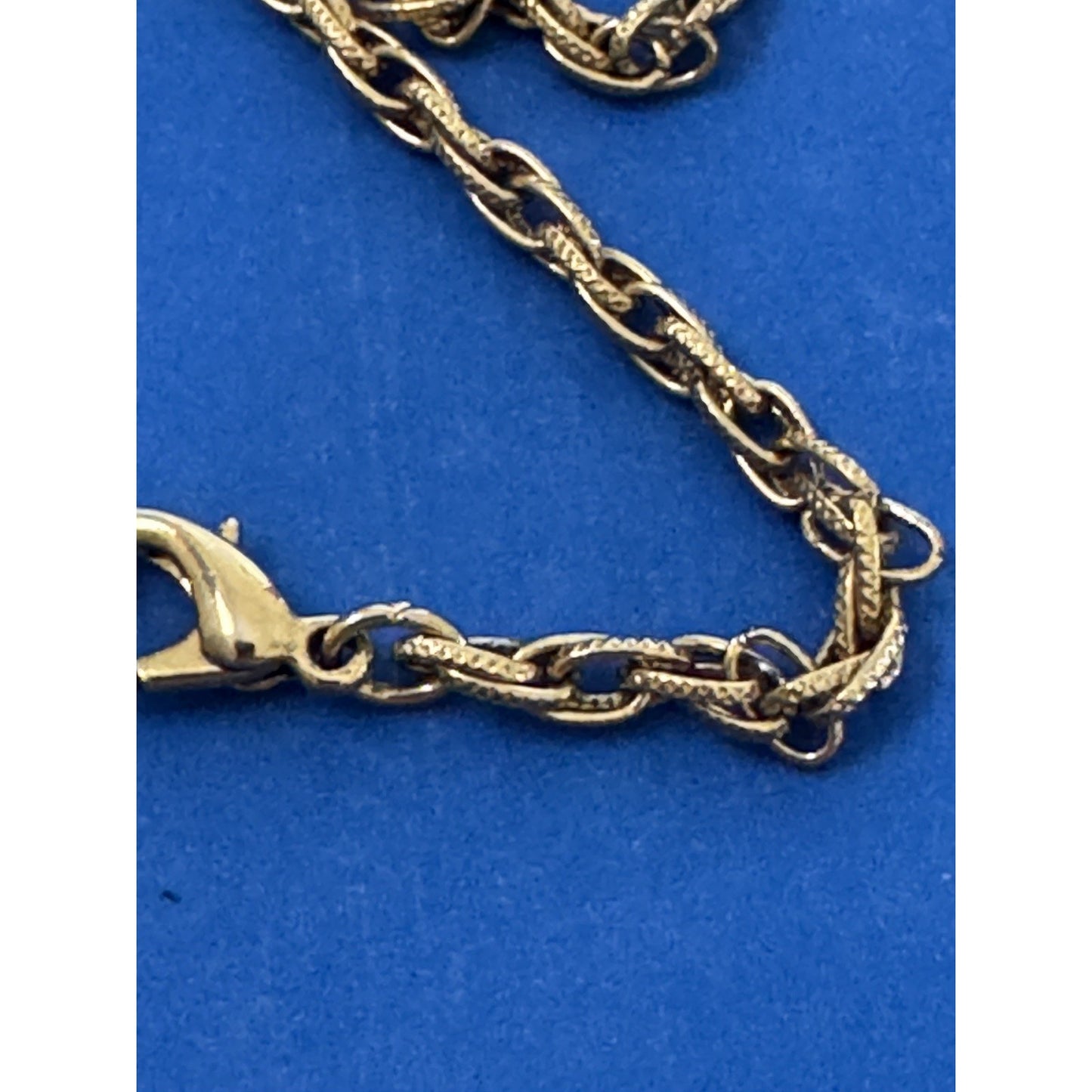 Vintage Gold Tone Hand Mirror Ornate Vanity Pendant 30” Gold Tone Necklace 1970s