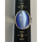 Vintage Large Blue Cabochon Cats Eye Statement Ring 925 Sterling Silver Size 8