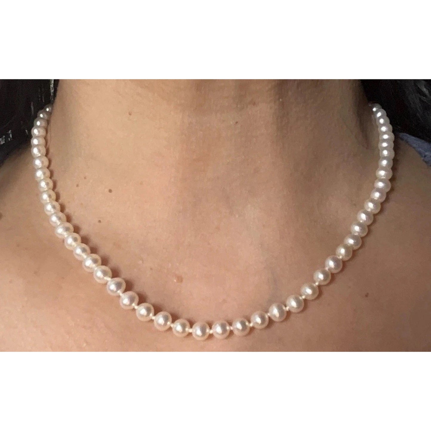 Pre owned James Avery 14k Gold 5mm Pearl Necklace 16” In JA Box
