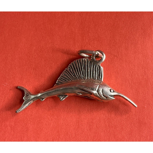 Vintage Sterling Silver Sailfish Marlin Charm