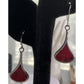 Vintage ATI Thailand 925 Sterling Silver Red Jasper Dangle Drop Earrings