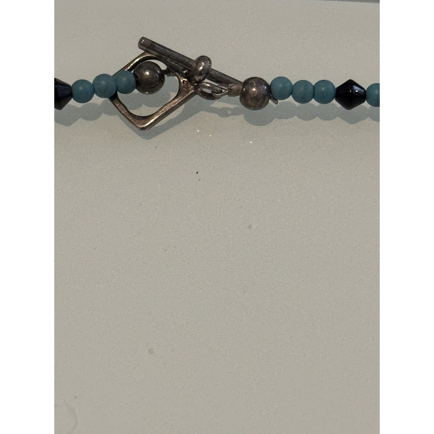 Vintage Sterling 925 Zuni Bear Inlay Pendant & Necklace E. Haloo Turquoise Onyx