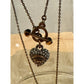 Vintage Juicy Couture Gold Tone Pavé Crystal Crown Heart Toggle 16” Necklace Y2K
