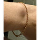 Vintage HCT Italy 925 Sterling Silver 18K Gold Plated Rope Bracelet 6.5”