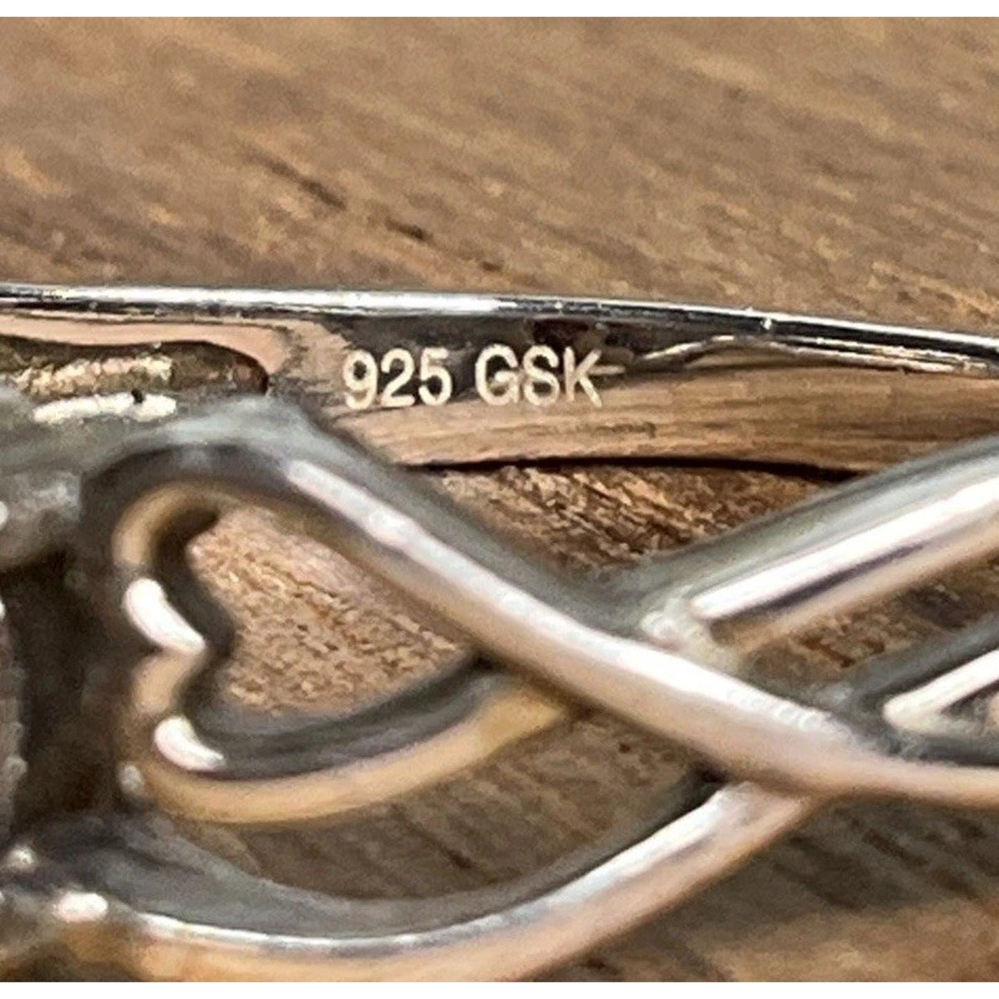 Sterling Silver Garnet Heart Infinity Ring 925 GSK Red Stone Ring Size 5