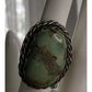 Vintage Southwestern Sterling Silver Green Turquoise Statement Ring Size 6.5 19g