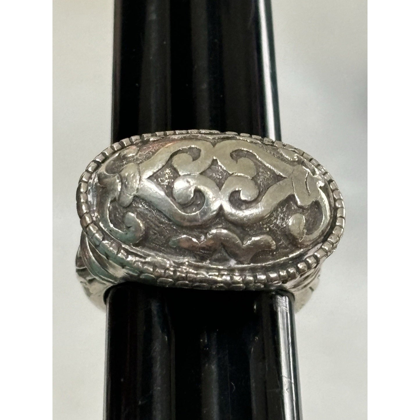 John Hardy Sterling Silver 925 Dayak Signet Statement Ring Size 7.5 Heavy 18g