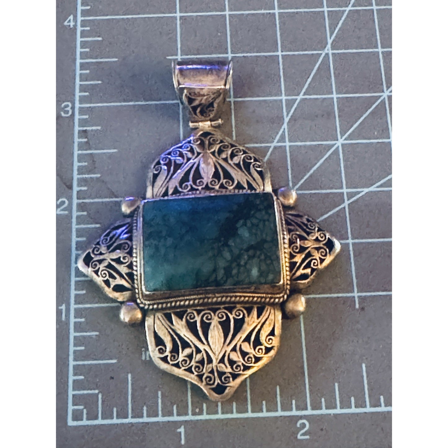 Vintage Sterling Silver Spiderweb Turquoise Cross Pendant 47g Southwestern 3.5”