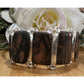 Vintage Sterling Silver Peanut Wood Jasper Bracelet 58g 7 - 8” Large Stone 925