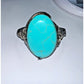 Vintage Navajo Sterling Silver Turquoise Cuff Bracelet – Large Oval Cabochon