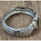 Black Stone Hinged Bangle Bracelet Silver And Gold Tone Designer Style