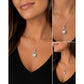 Genuine 10mm Pearl CZ Teardrop Necklace RJ 925 Sterling Silver 17”