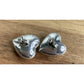 Sterling Silver Puffy Heart Stud Earrings Polished Classic