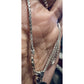 Vintage 925 Amethyst Mother Pearl With Necklace 7g FAS Italy Mirror Box Chain 16
