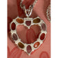 Vintage Sterling Silver Signed 925 HAN Gemstone Heart Pendant & Necklace circa 80s 90s