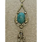 Vintage Sterling Silver Kingman Turquoise Feather Dangle Earrings Southwest 2”