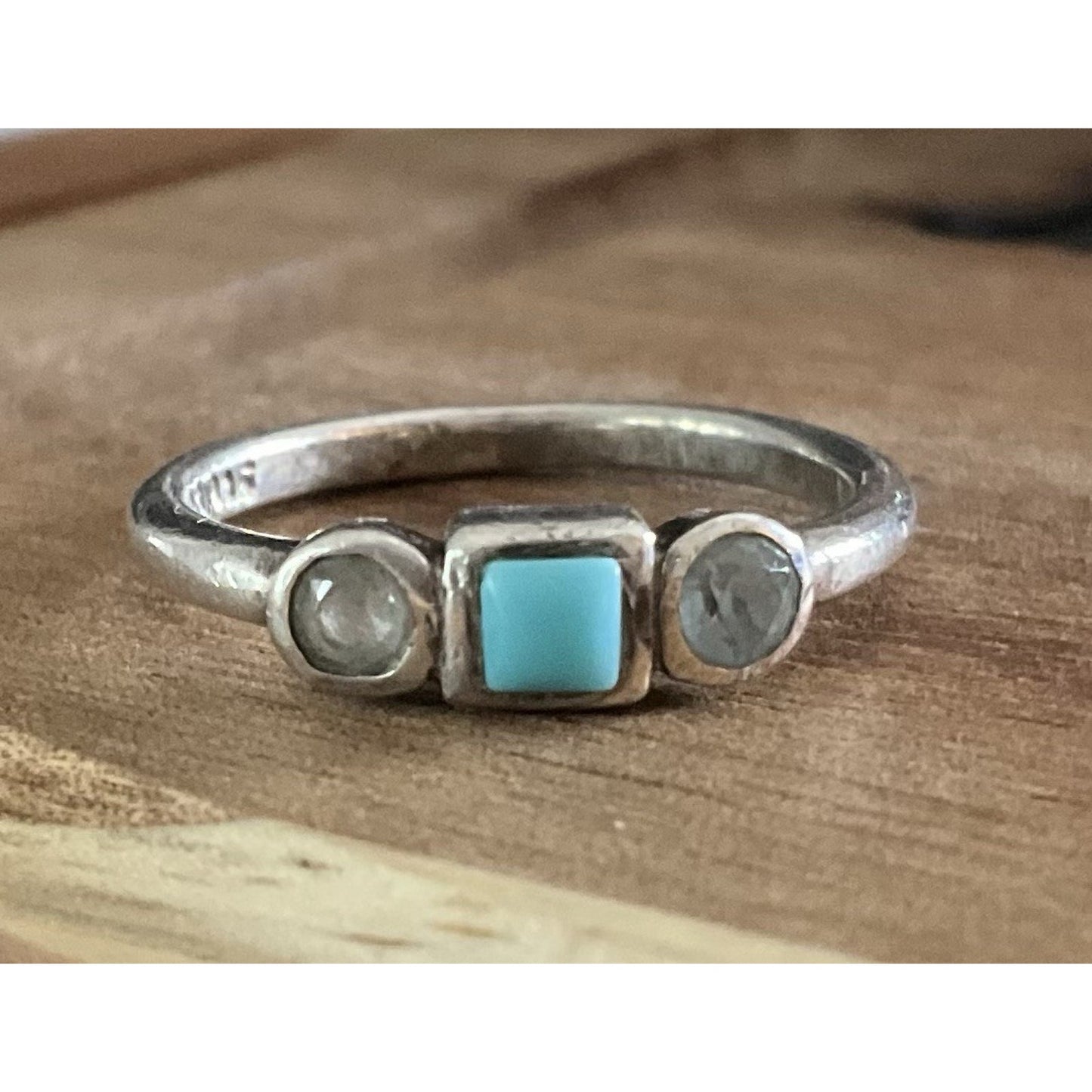 Peyote Bird Sterling Silver Turquoise Ring Size 5.5 Minimalist Southwest 925