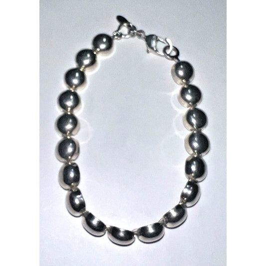 Vintage Premier Designs Sterling Silver Half Dome Bead Bracelet 7.5 11g Crown PD