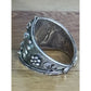 Vintage Tribal Sterling Silver 3 Stone Turquoise Saddle Ring Afghan Kuchi Sz 8