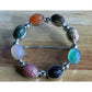 Vintage Sterling Silver Scarab Brooch Multi Gemstone Egyptian Revival Circle Pin