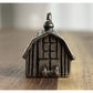 Vintage 925 Sterling Silver Little Barn House Charm Pendant