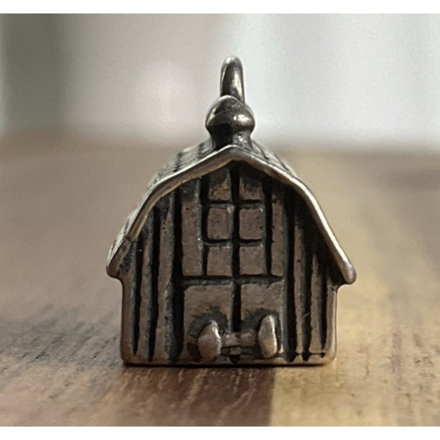 Vintage 925 Sterling Silver Little Barn House Charm Pendant