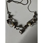 Vintage LAKI 14K & 925 Sterling Silver Pearl Necklace Botanical Leaf Vine 19”