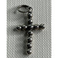 Vintage Sterling Silver Beaded Cross Charm