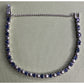 Vintage 925 Sterling Silver Blue Sapphire Tennis Bracelet 14g 7.25” Safety Chain