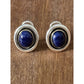 Pre Owned James Avery Retired RARE Sterling Silver And 14k Gold Oval Sodalite Earrings