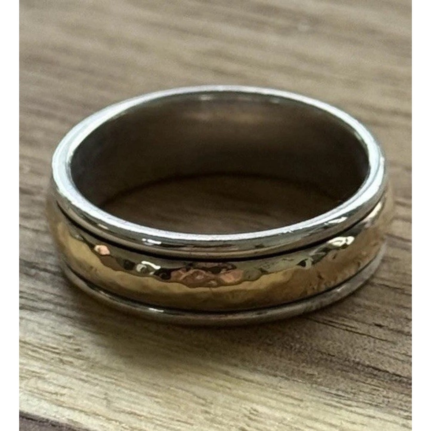 James Avery Retired Sterling Silver And 14k Gold Wedding Band Size 8
