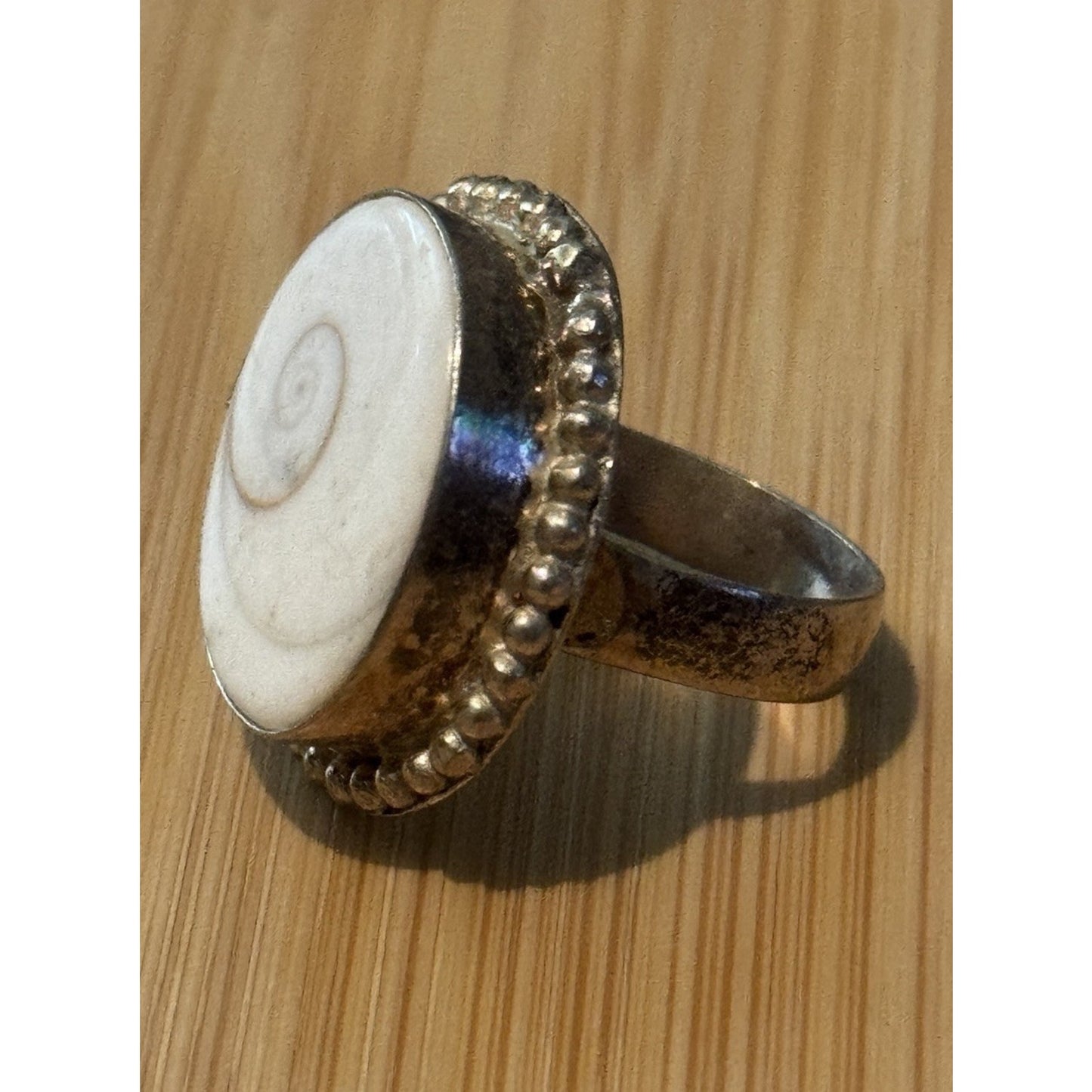 Shiva Eye Shell Pacific Cat's Eye Ring Size 8.5 Boho Beach Ring Healing Ring