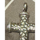 BH 925 Sterling Silver Diamond Accent Nugget Cross Pendant 7.4g 1.6”