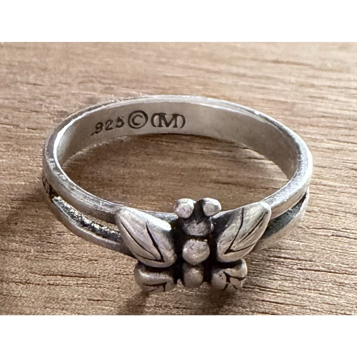 Vintage Charles Miller Sterling Silver Butterfly Ring Signed 925 © CM Size 7