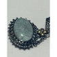 Barbara Bixby 925 Sterling 18K Gold Carved Aquamarine Pendant Enhancer 15g
