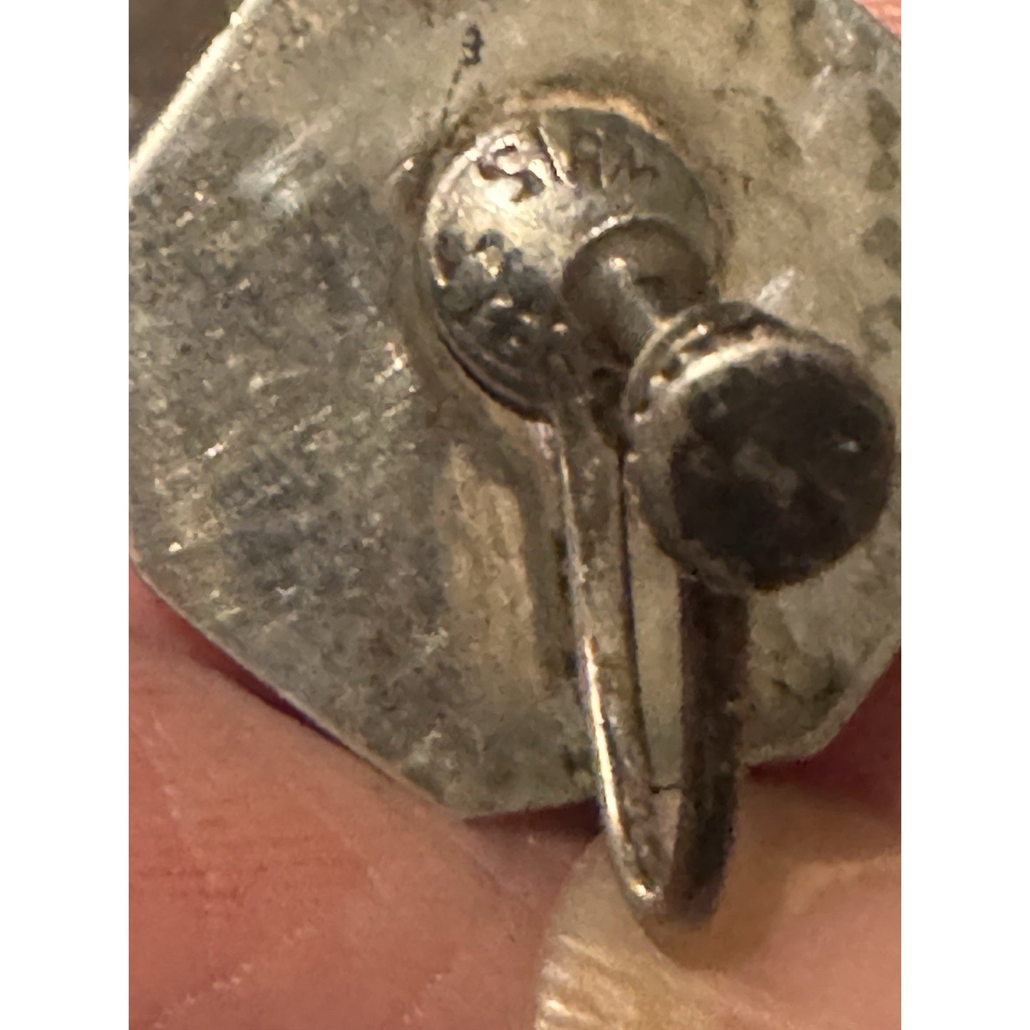 Vintage Siam Sterling Silver Niello Earrings Thai Dancer 1950s Screwback 8.2gr