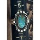 Sterling Silver Turquoise Ring Southwestern Navajo Style Oval Cabochon Size 5.5