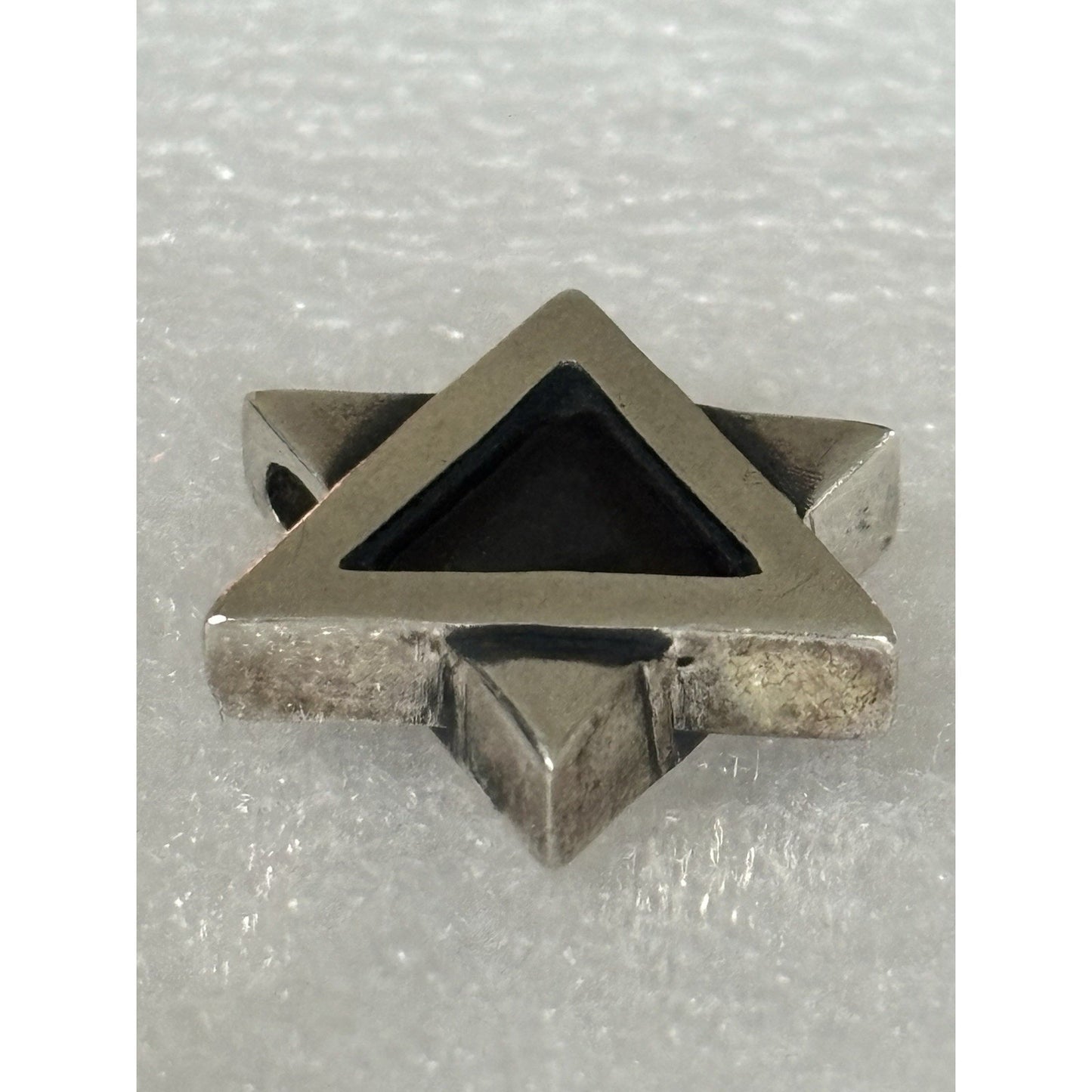 Pre owned James Avery RETIRED RARE Sterling Silver Star of David Slide Pendant Oxidized 7g