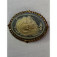 Antique Victorian Revival Cameo Brooch Gold Tone Pressed Glass c1900
