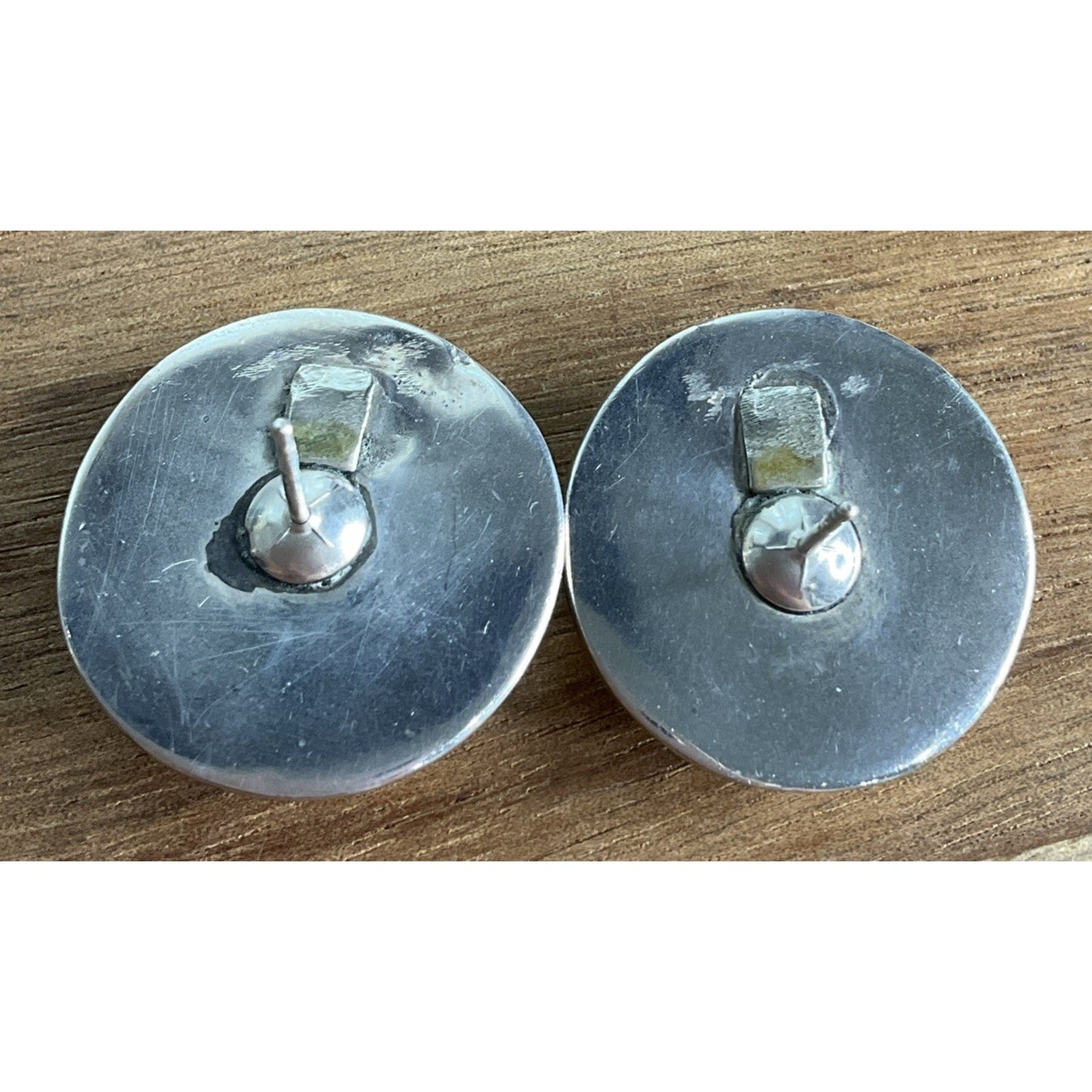 Vintage Sterling Silver Concho Floral Bold Dome Earrings 12g