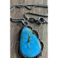 Sterling Silver Turquoise Pendant And Necklace Southwestern Statement Necklace