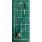 Sterling Silver Herringbone Necklace Clear Crystal Pendant 925