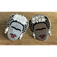 Sterling Silver 925 Frida Kahlo Style Face Stud Earrings